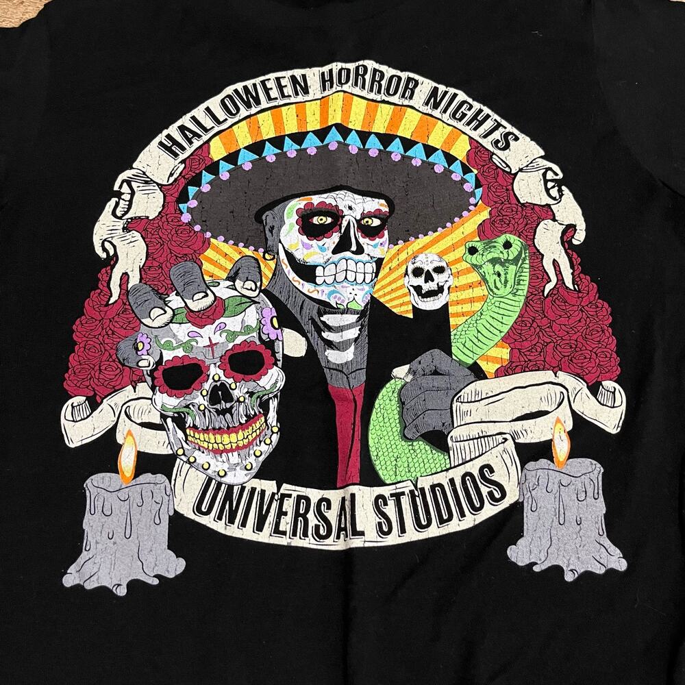 Halloween Horror Nights Day of the Dead Skeletons Universal 2022 Tee Sz M